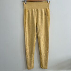 Gymshark Flex High Waisted Seamless Yellow Leggings Yoga Active Fitness Workout